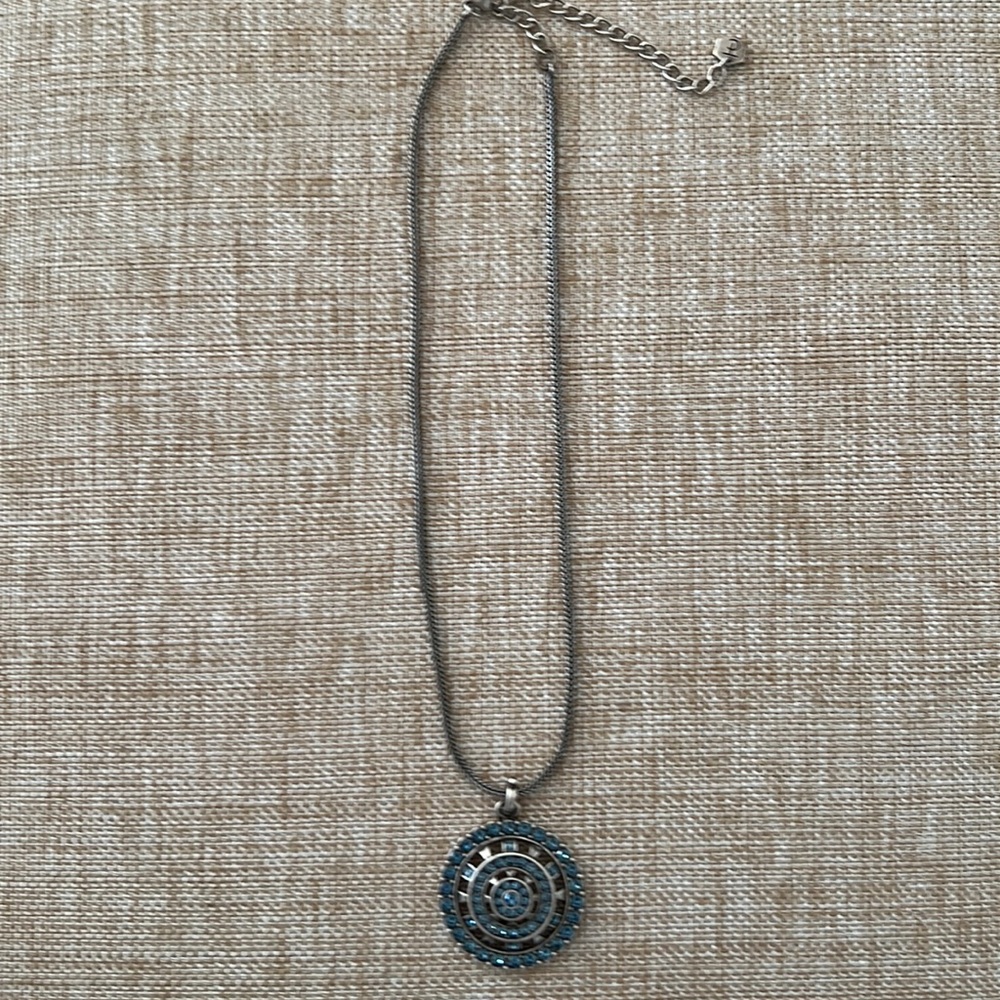 Touchstone Crystal Denim Medallion necklace & earrings